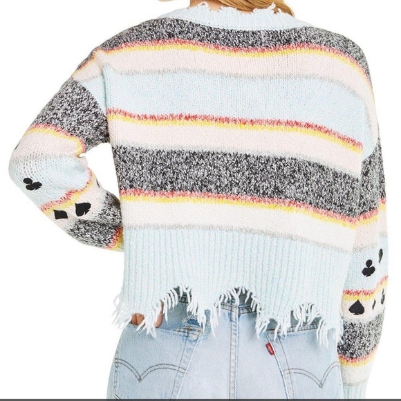 Wildfox Oversized Cropped Sweater Embroidered Smal - Picture 3 of 9